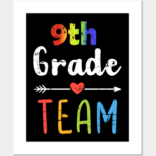 9th Grade Team Back To School Student Teacher Squad Posters and Art